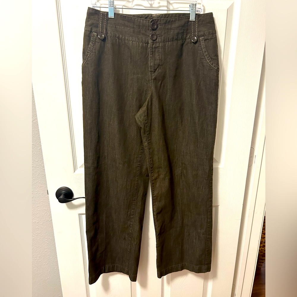 Cato Brown casual pants stitched pockets, belt loops buttons women’s size 12
